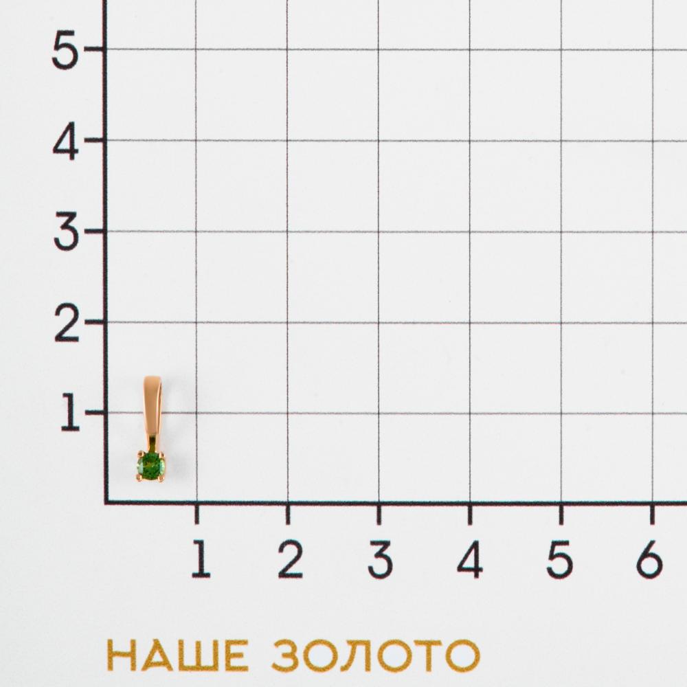 Золотая подвеска  из красного золота 585 пробы  со вставками (ситалл диопсид) НЮ09440103010002460