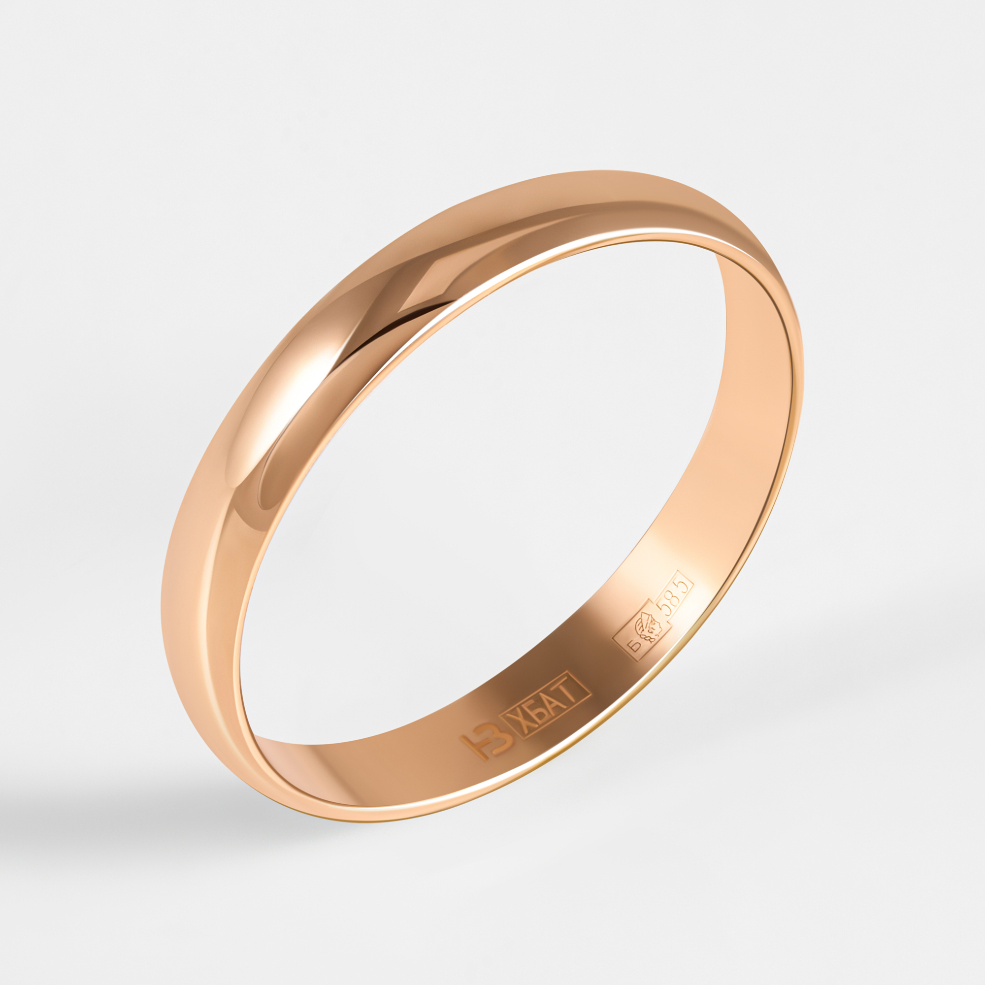Золотое кольцо обручальное Магнат  из красного золота 585 пробы ПЗ17003, размеры от 15 до 22