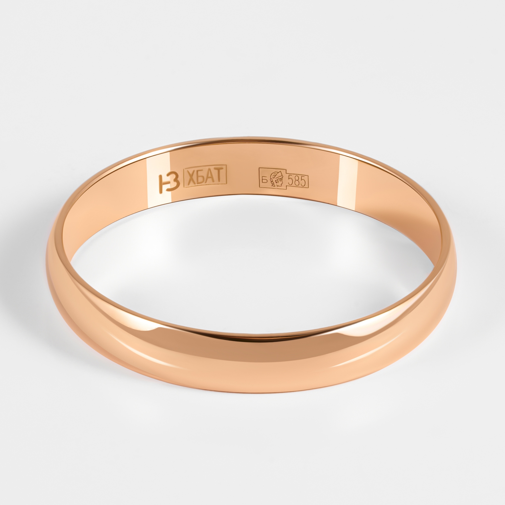 Золотое кольцо обручальное Магнат  из красного золота 585 пробы ПЗ17003, размеры от 15 до 22