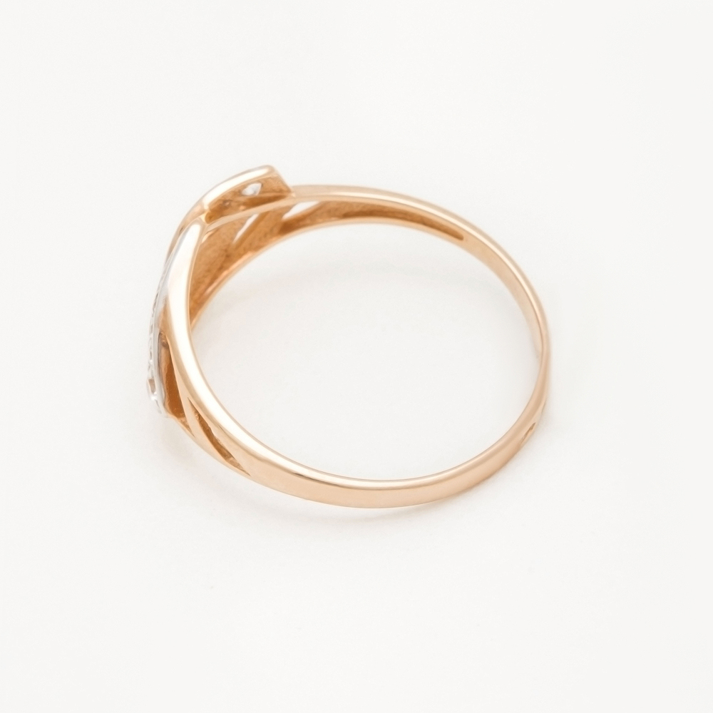 Золотое кольцо Берег из красного золота 585 пробы  со вставками (фианит) 2БКЗ5К.1-01-0400-01, размеры от 18 до 18