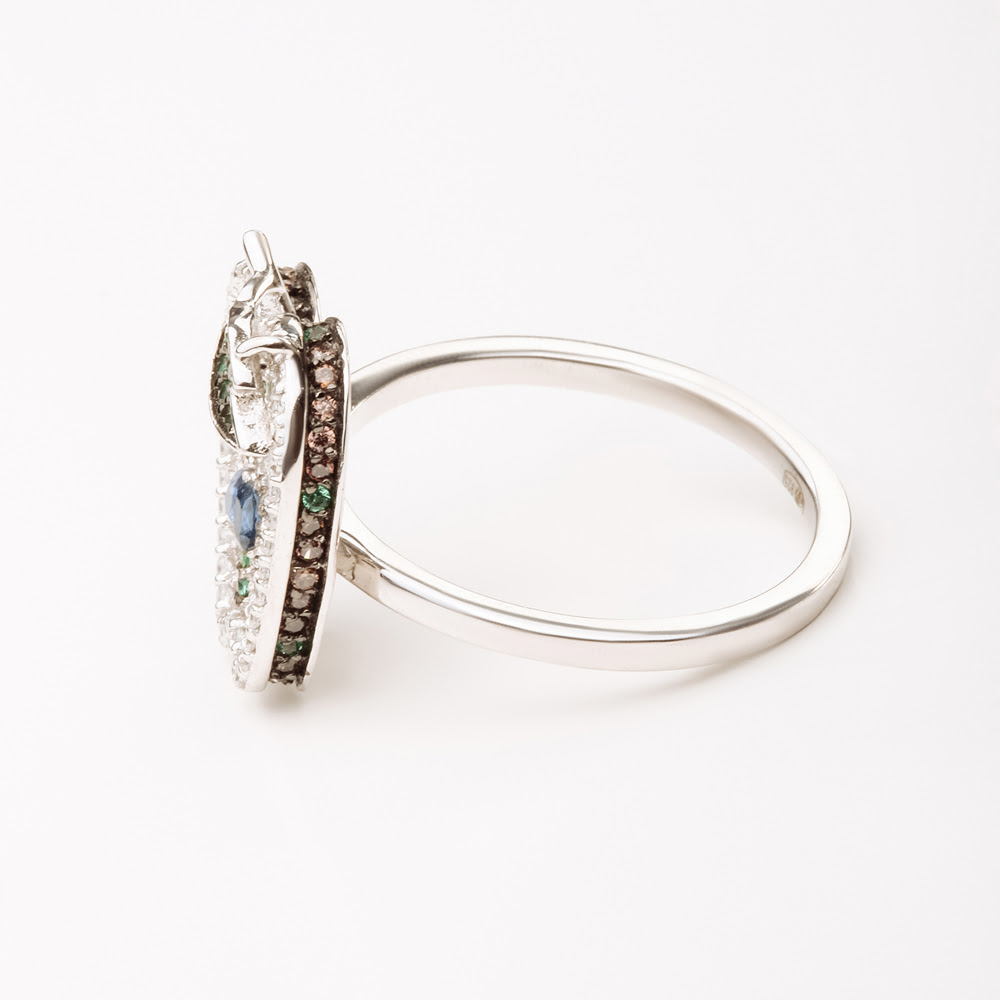 Серебряное кольцо Випголд  со вставками (фианит) ВПК56КЛ, размеры от 16.75 до 18.75
