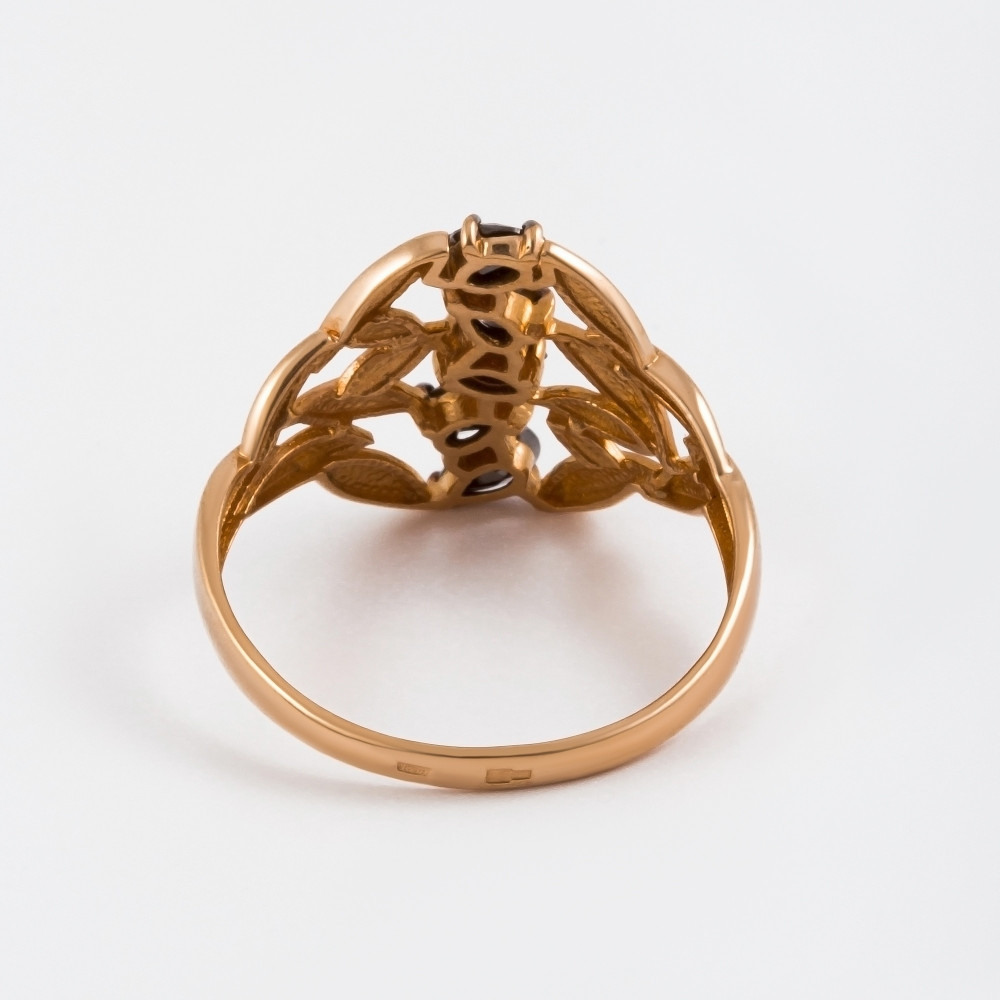 Золотое кольцо Золотов из красного золота 585 пробы  со вставками (фианит) 2Т4715232Ч, размеры от 16 до 21
