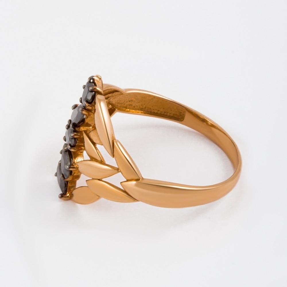 Золотое кольцо Золотов из красного золота 585 пробы  со вставками (фианит) 2Т4715232Ч, размеры от 16 до 21