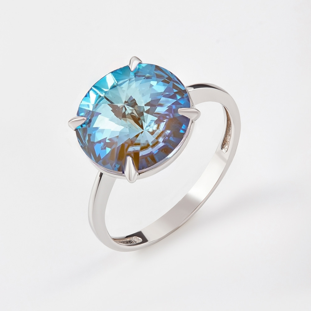Серебряное кольцо с кристаллами сваровски