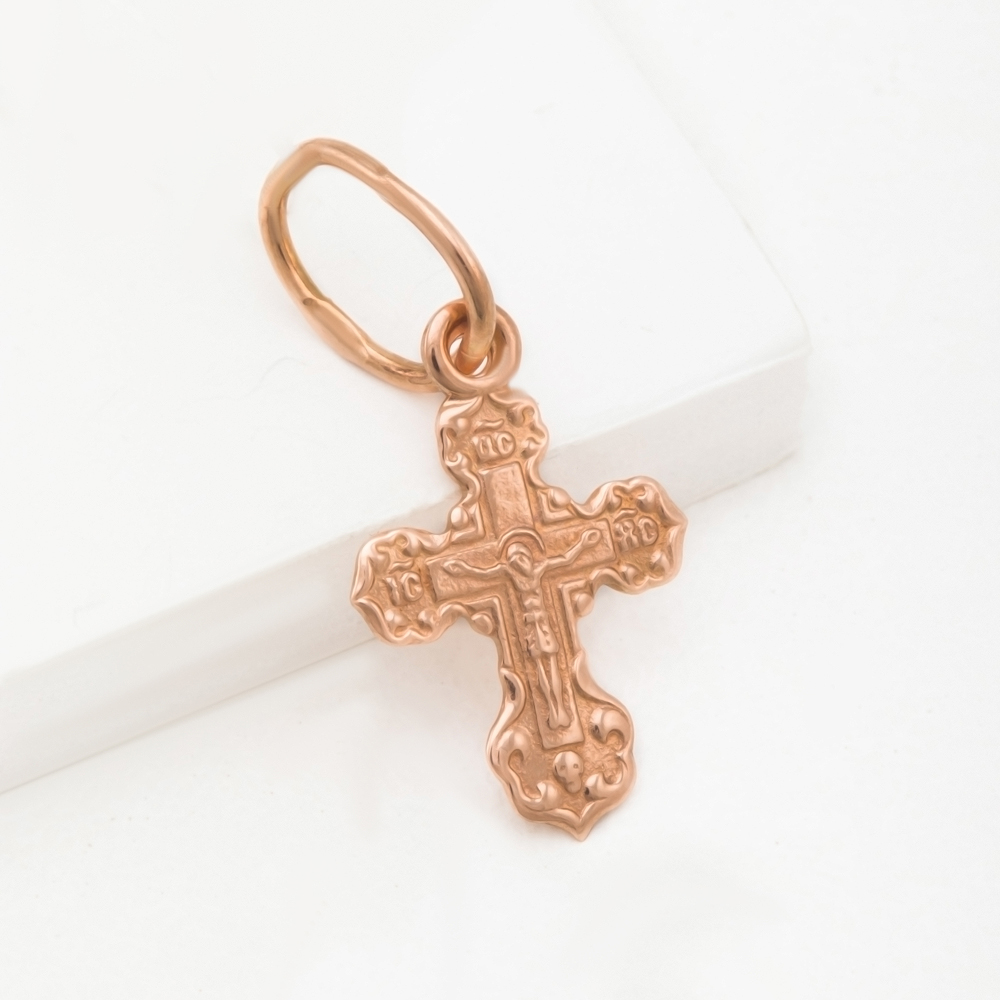 Золотой крест Вознесенский из красного золота 585 пробы 6В21-116