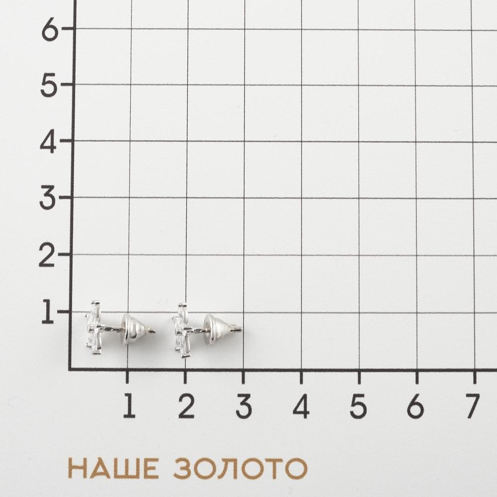 Серебряные серьги гвоздики Золотые купола  со вставками (фианит) ЗК6001243-00775