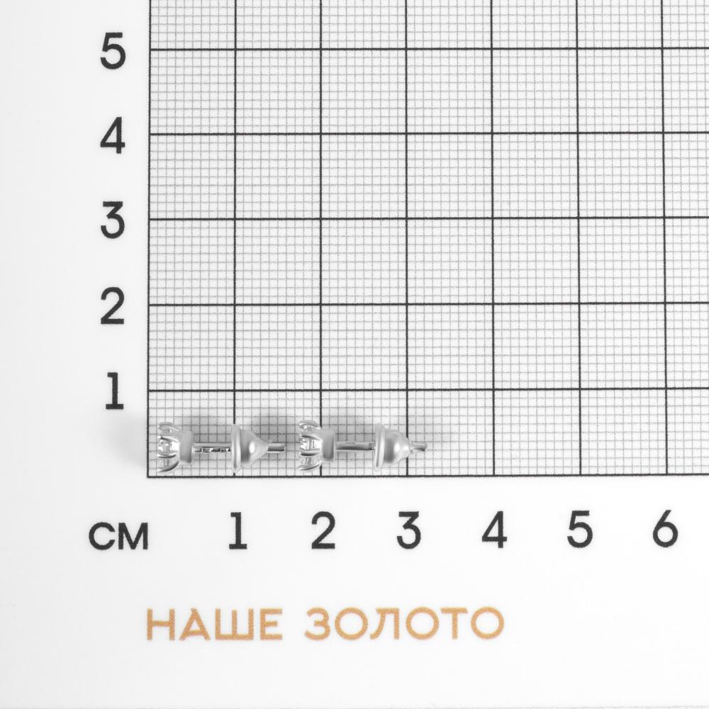 Серебряные серьги гвоздики Золотые купола  со вставками (фианит) ЗК6001337-00775