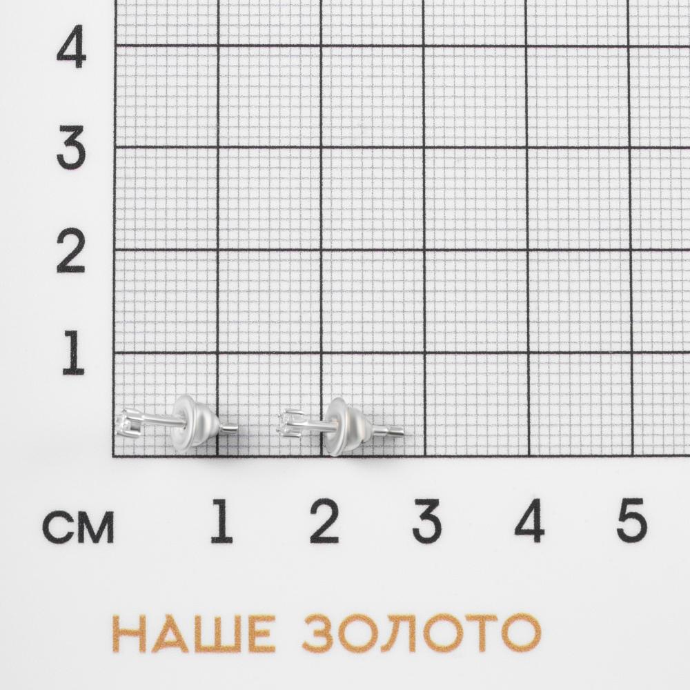 Серебряные серьги гвоздики Золотые купола  со вставками (фианит) ЗК6001186-00775
