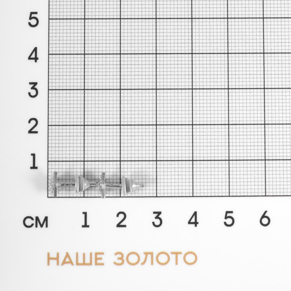 Серебряные серьги гвоздики Золотые купола  со вставками (фианит) ЗК6101020-00775