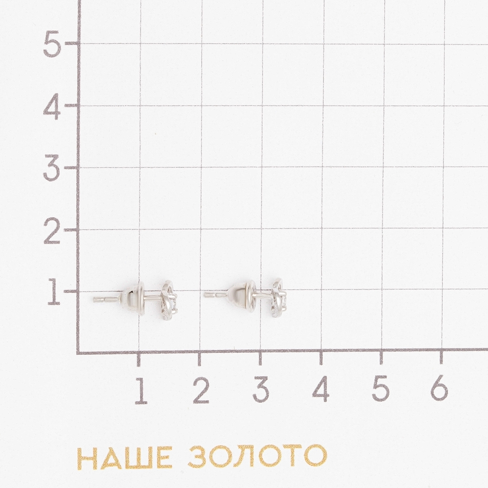 Серебряные серьги гвоздики Золотые купола  со вставками (фианит) ЗК6001149-00775