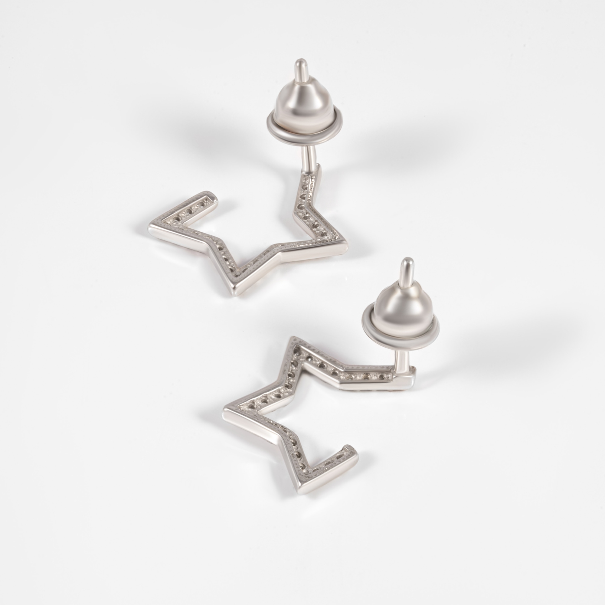 Серебряные серьги гвоздики Золотые купола  со вставками (фианит) ЗК6001441-00775