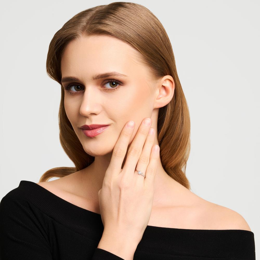 Серебряное кольцо Золотые купола  со вставками (фианит) ЗК1101059-00775, размеры от 15.5 до 18