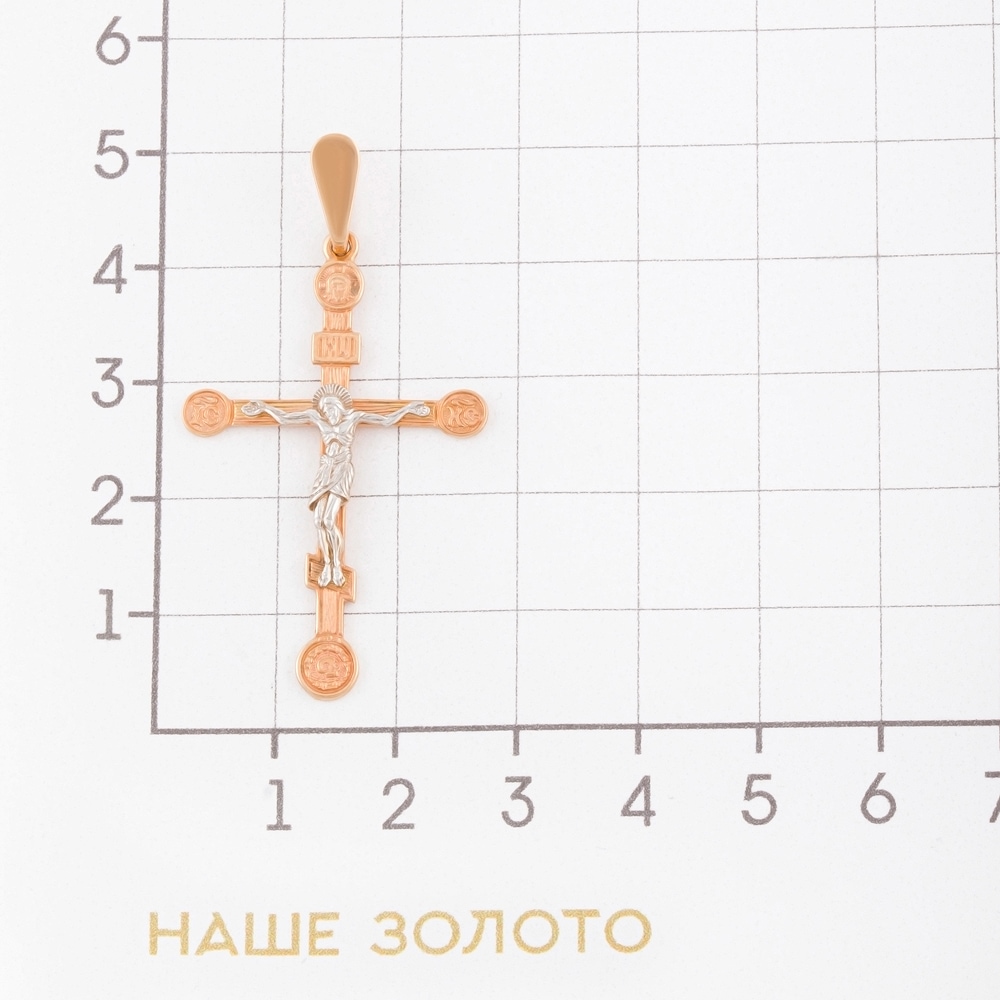 Золотой крест Амбер из красного золота 585 пробы АБ3081747Р