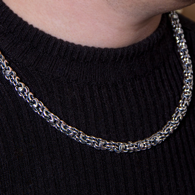 Серебряная цепочка Кубачи КБЦ275, размеры от 55 до 60