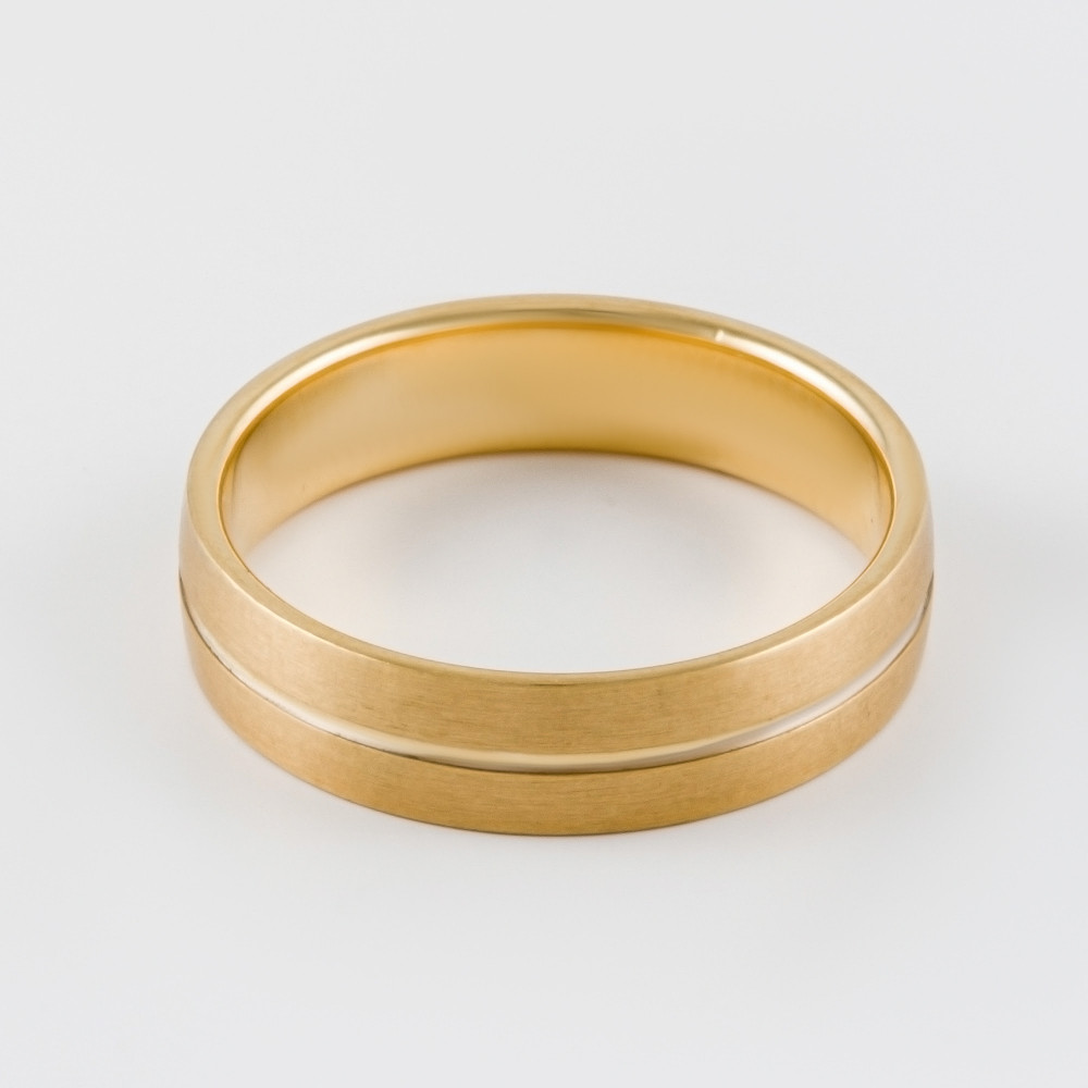 Золотое кольцо обручальное Vangold из белого и желтого золота 585 пробы и из желтого золота 585 пробы ЛД0211000100370, размеры от 15 до 22.5