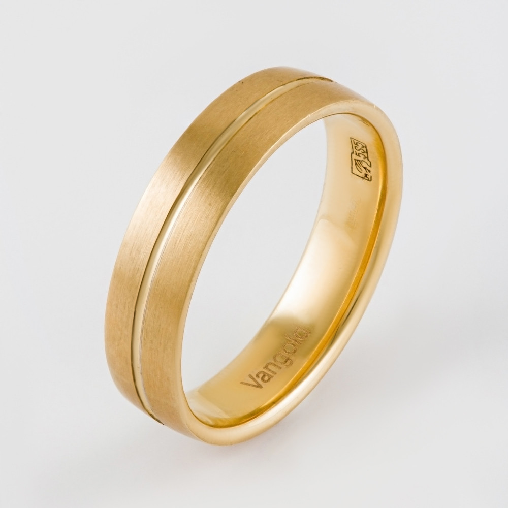 Золотое кольцо обручальное Vangold из белого и желтого золота 585 пробы и из желтого золота 585 пробы ЛД0211000100370, размеры от 15 до 22.5