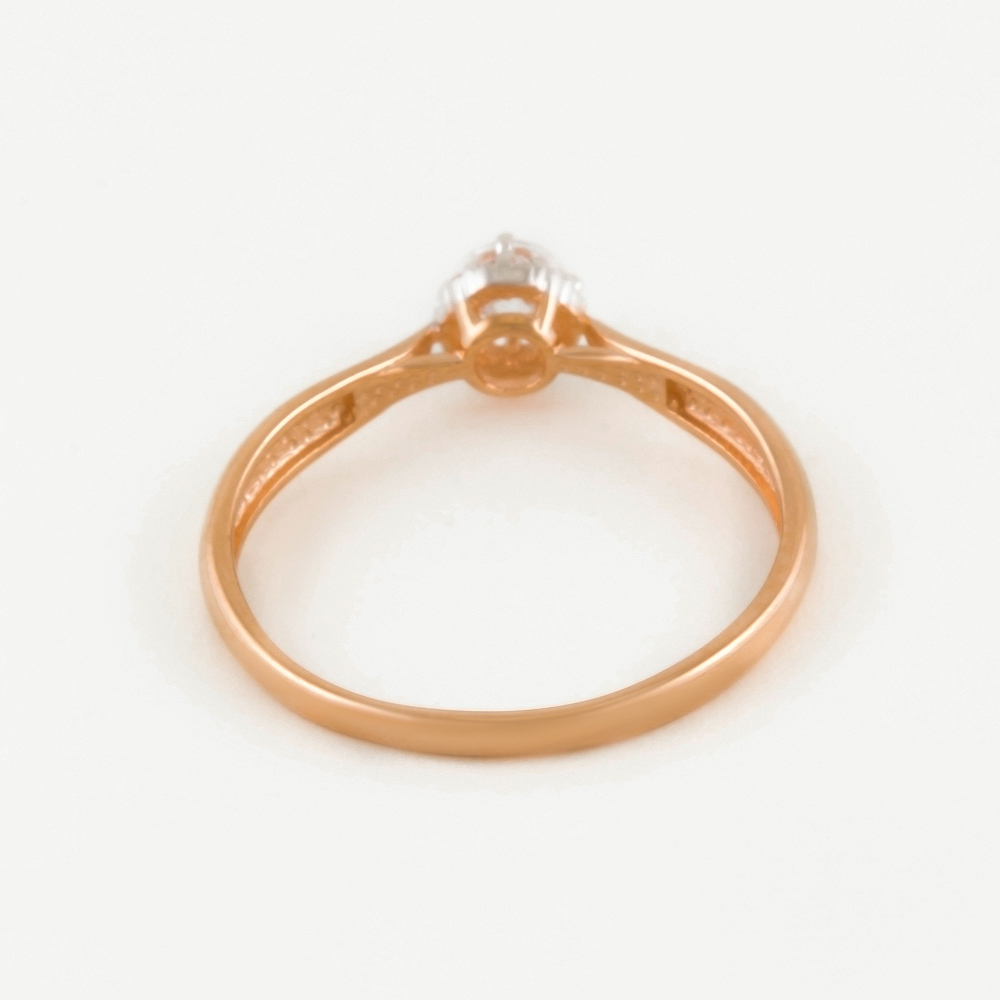 Золотое кольцо Санис из красного золота 585 пробы  со вставками (фианит) СН01-114476, размеры от 15 до 19.5