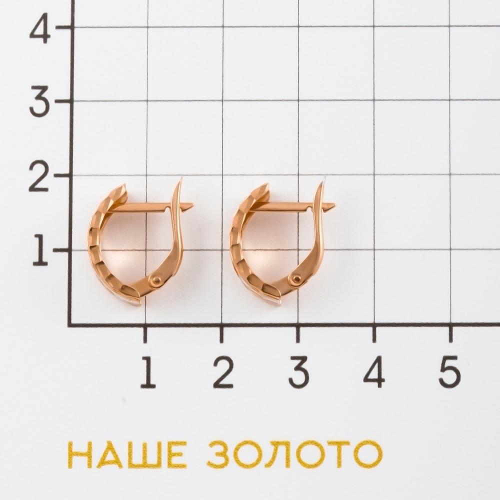 Золотые серьги Голден глоб из красного золота 585 пробы ГГСРГ0203
