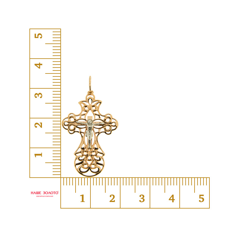 Золотой крест Efremof из красного золота 585 пробы ЮПП1504909