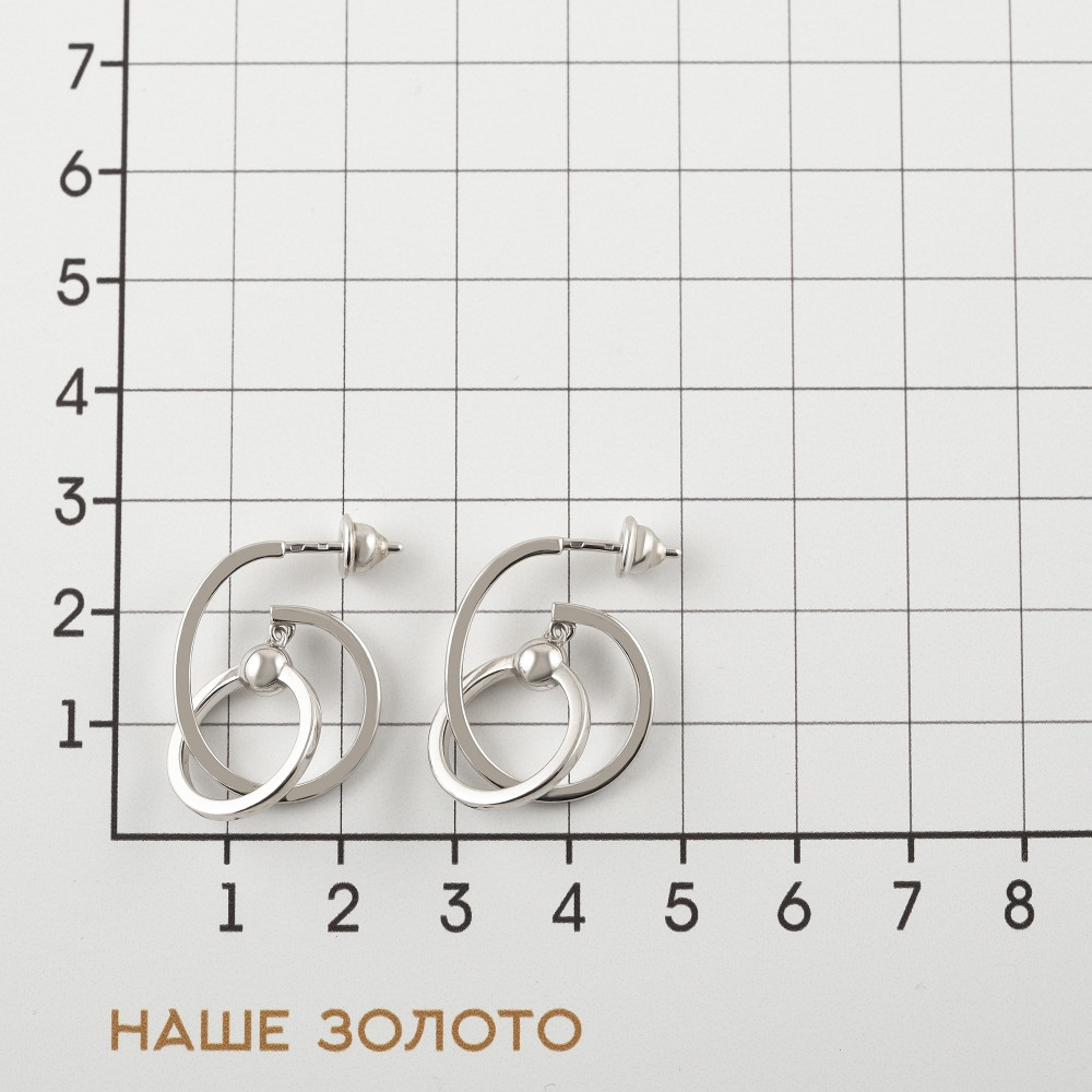 Серебряные серьги гвоздики Золотые купола  со вставками (фианит) ЗК6001468-00245