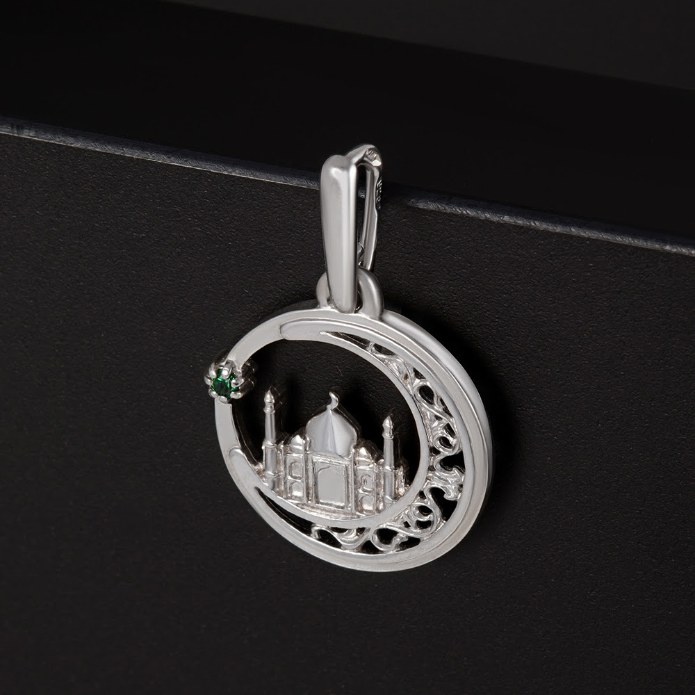 Серебряная мечеть Мидас-пермь  со вставками (фианит) 4МП414