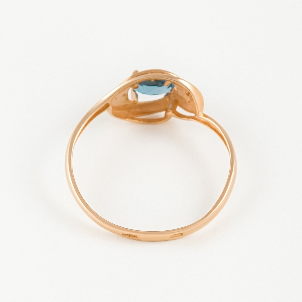 Золотое кольцо Efremof из красного золота 585 пробы со вставками из полудрагоценных камней (топаз) ЮПК10411977тл, размеры от 17 до 19.5