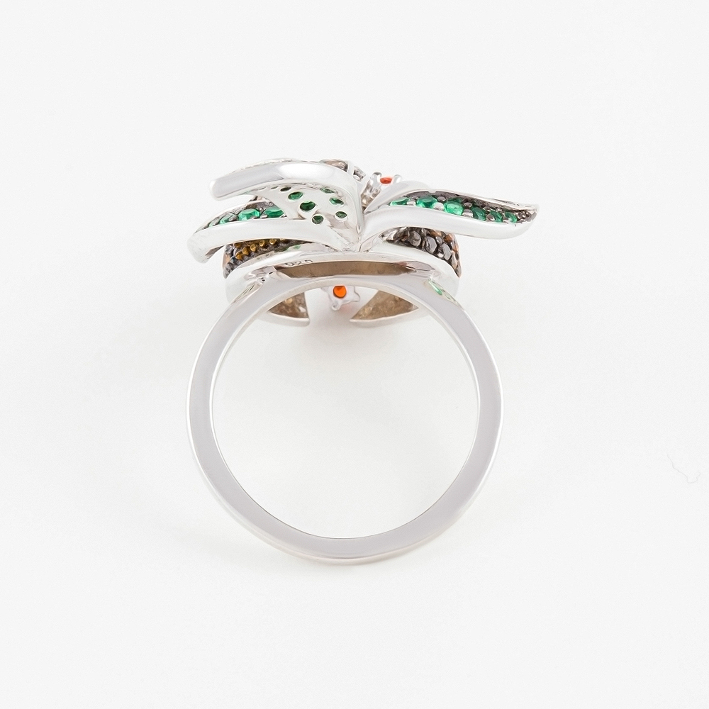 Серебряное кольцо Випголд  со вставками (фианит) ВПК79КЛ, размеры от 16.5 до 18.5
