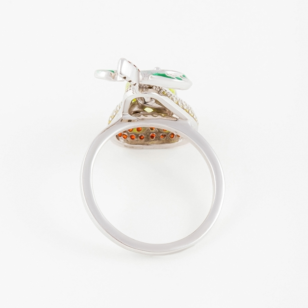 Серебряное кольцо Випголд  со вставками (фианит) ВПК83КЛ, размеры от 16.5 до 18.5
