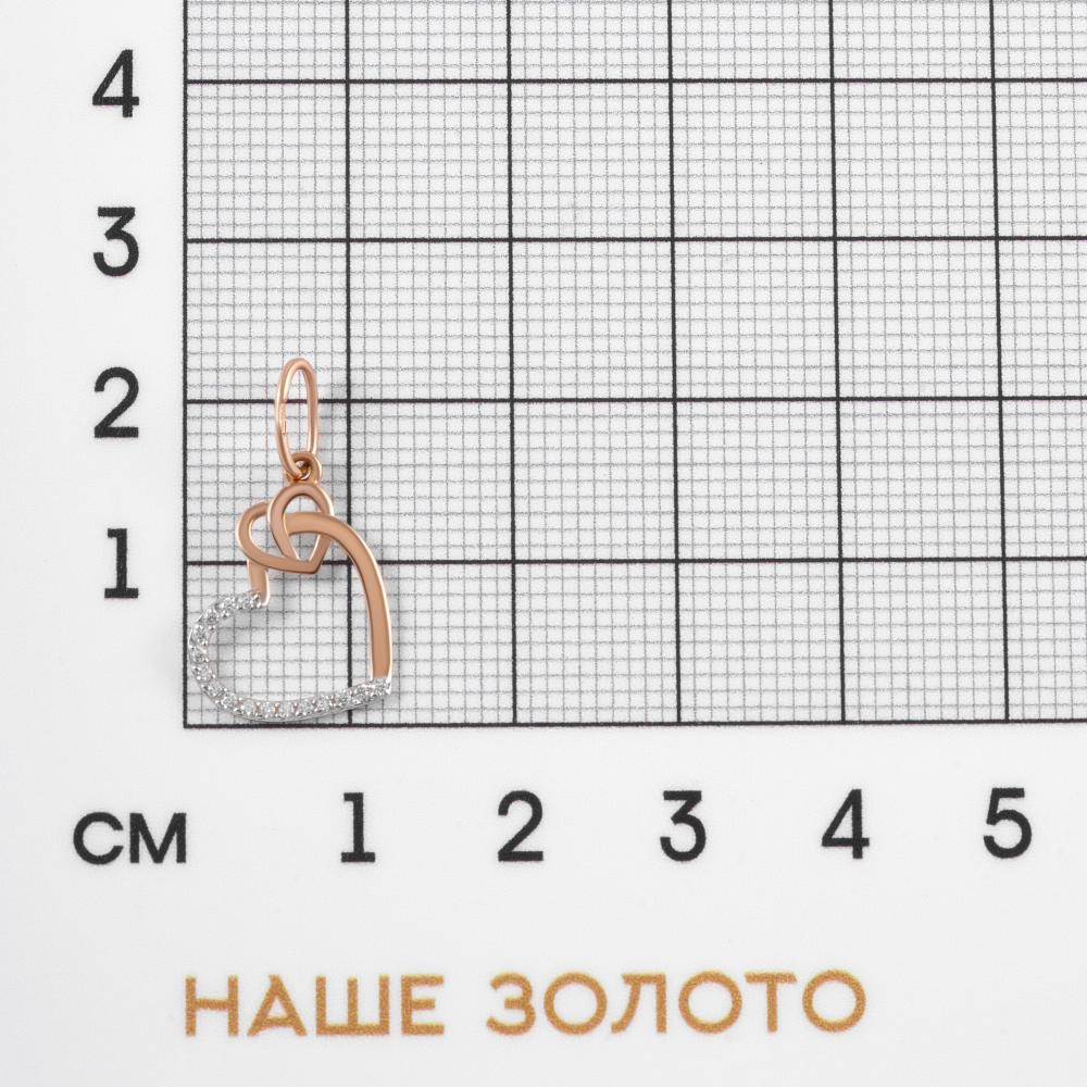 Золотая подвеска Efremof из красного золота 585 пробы  со вставками (фианит) ЮПП1327780