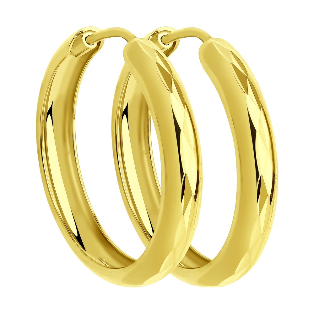 серьги кольца из желтого золота