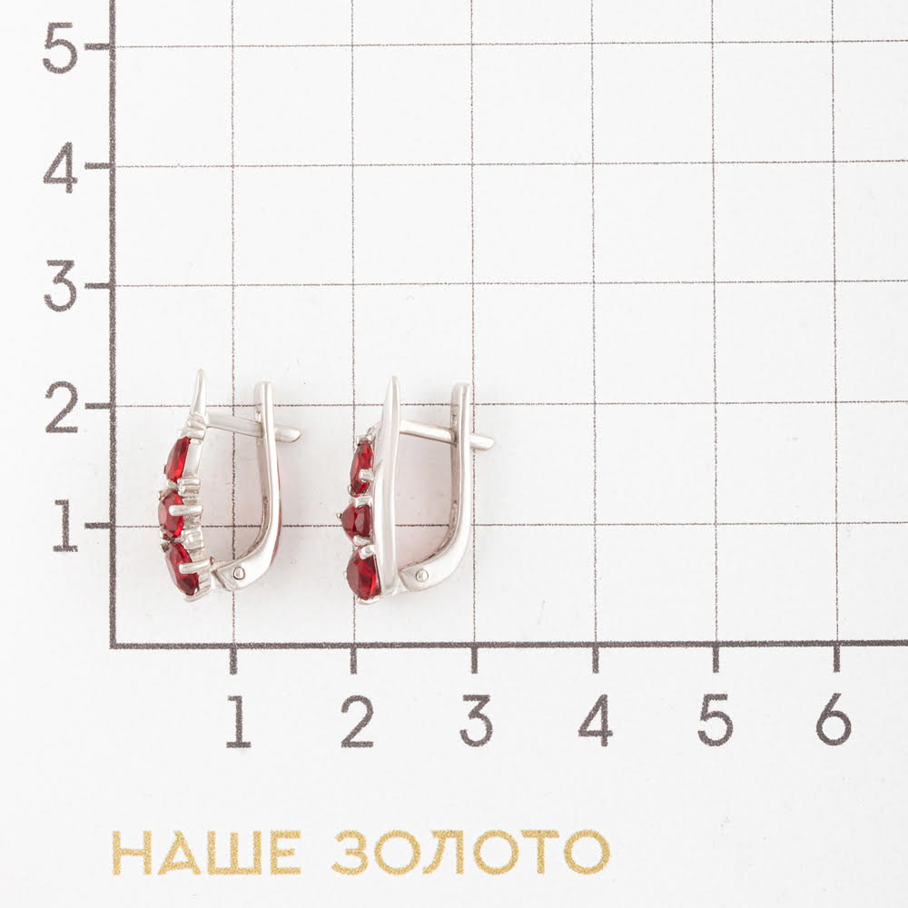 Серебряные серьги Серебро россии со вставками из полудрагоценных камней ( и фианит) РО2-1059Р-104кгр