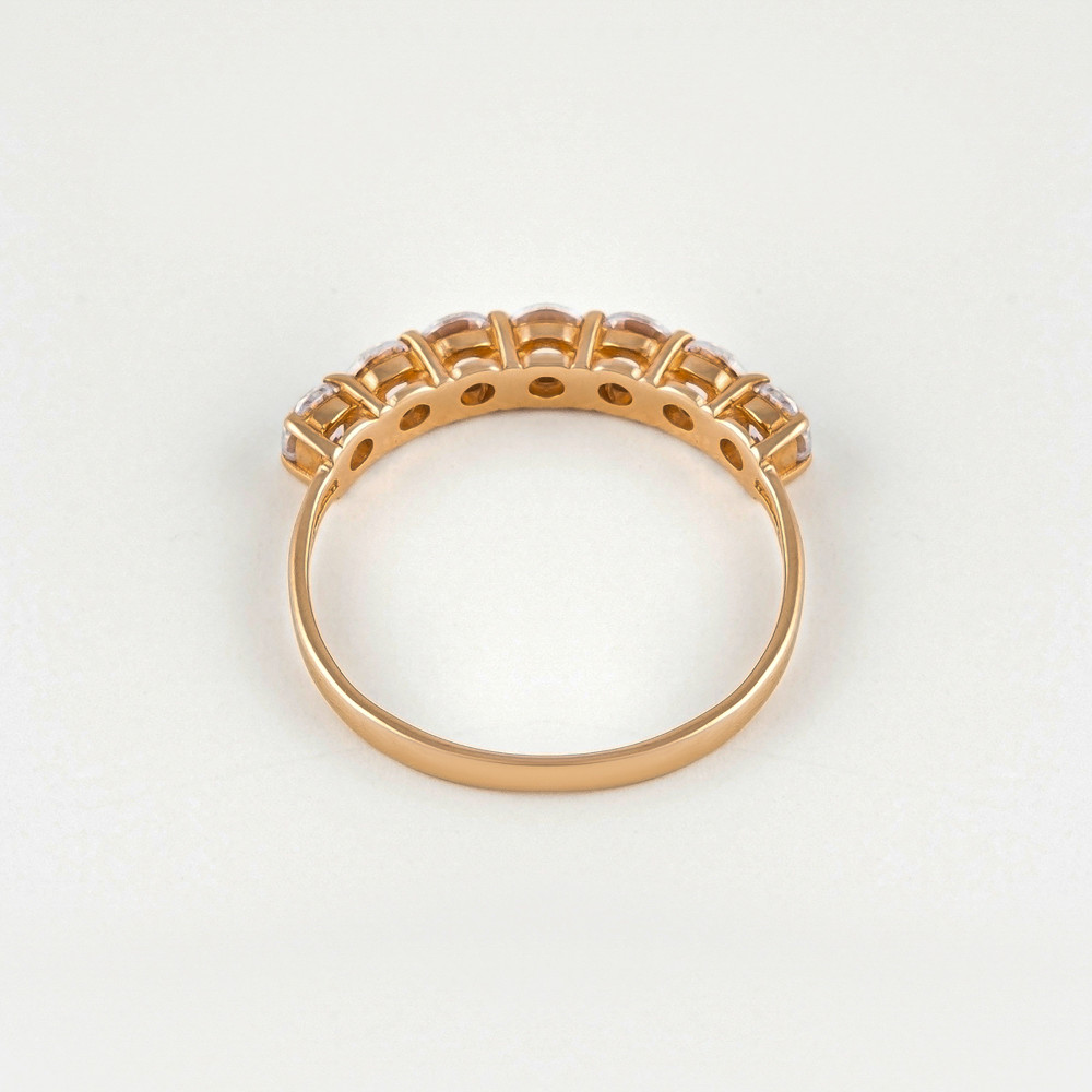 Золотое кольцо Берег из красного золота 585 пробы  со вставками (фианит) 2БКЗ5К-01-1172-01, размеры от 15 до 21
