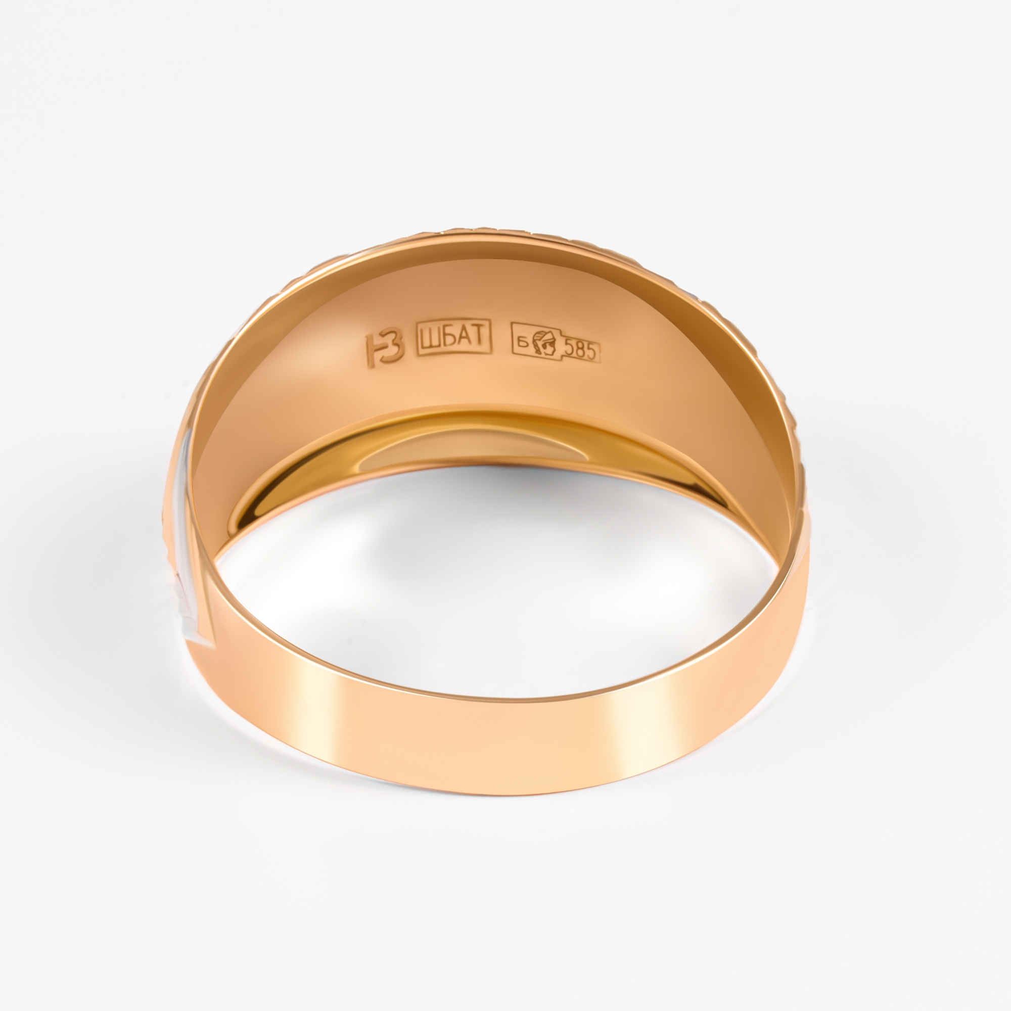 Золотое кольцо Магнат  из красного золота 585 пробы ПЗА012507, размеры от 16 до 21.5