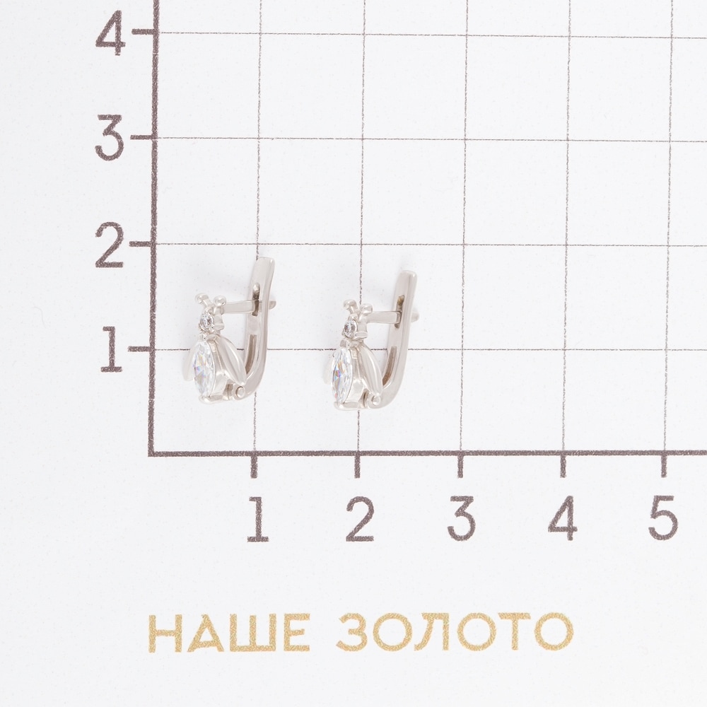 Серебряные серьги детские Мидас-пермь  со вставками (фианит) 4МС436