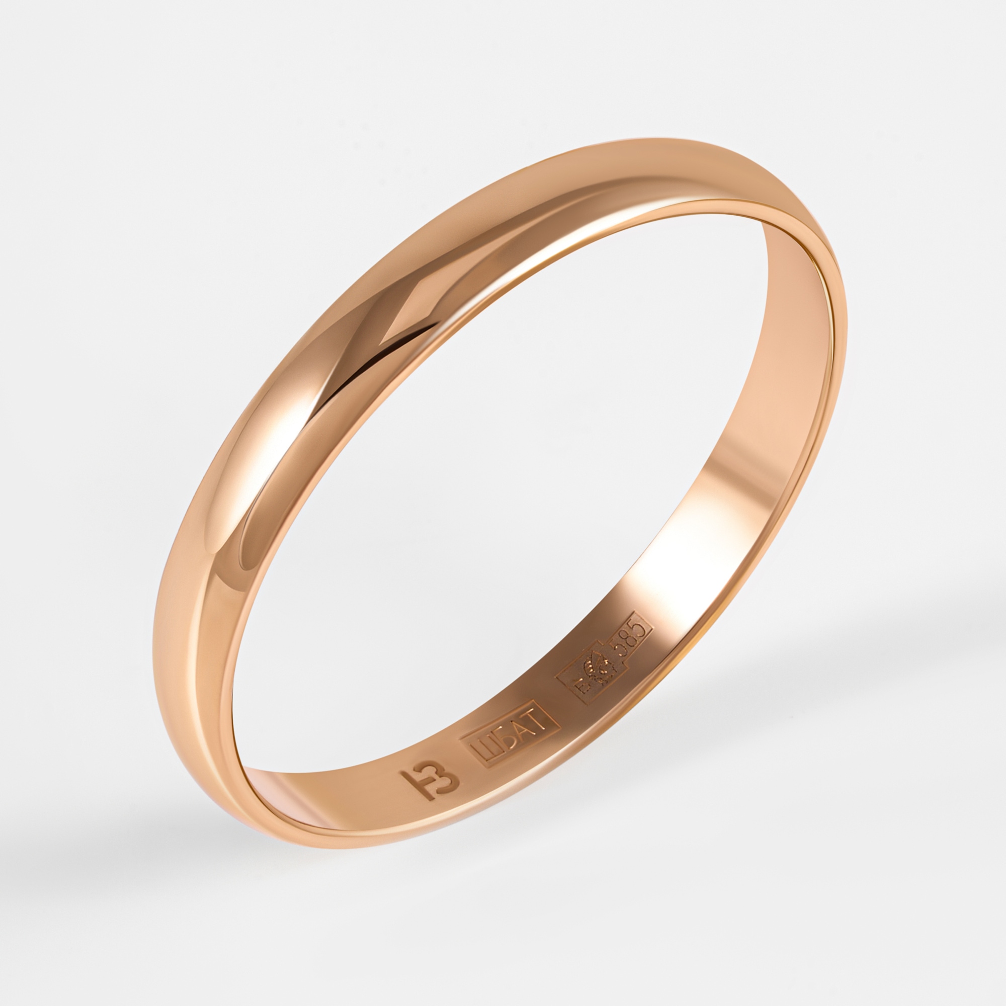 Золотое кольцо обручальное Магнат  из красного золота 585 пробы ПЗ170025, размеры от 15.5 до 22.5