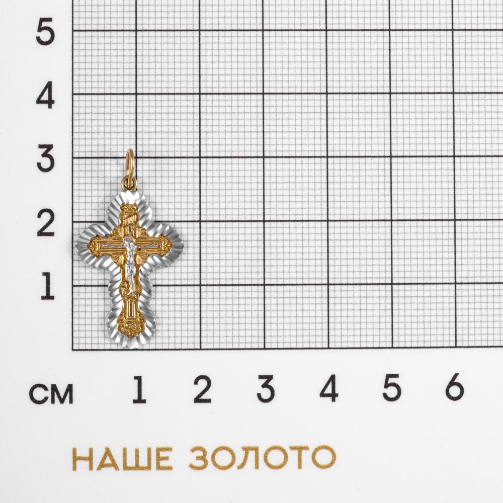 Золотой крест Иллада  из красного золота 585 пробы 2И080050а