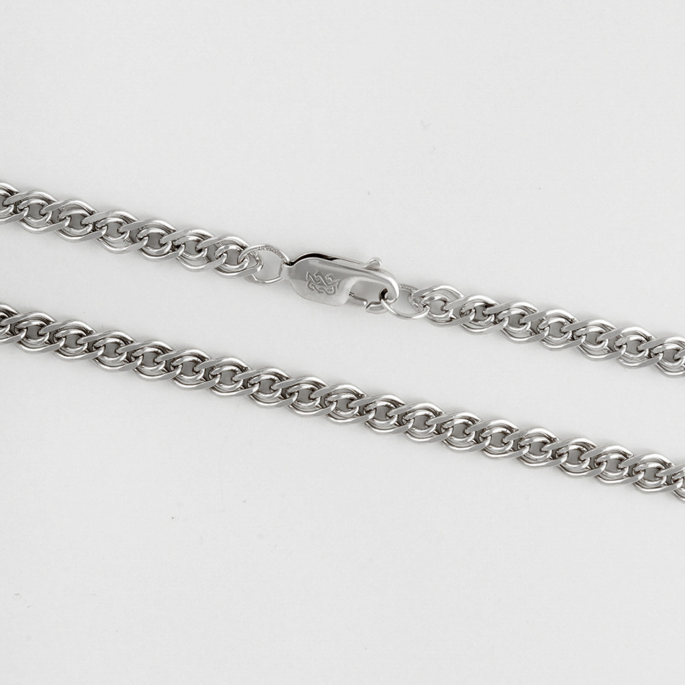 Серебряная цепочка Адамант из серебра с родированием нонна 080 АД1036080С, размеры от 19 до 65