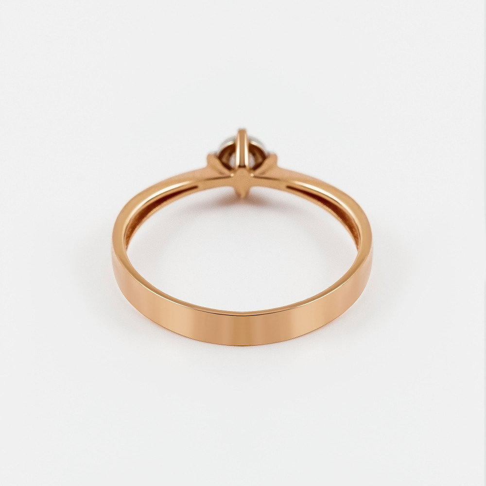 Золотое кольцо Альфа-карат из красного золота 585 пробы со вставками из драгоценных камней (бриллиант) КРК3218754/9, размеры от 16 до 18.5