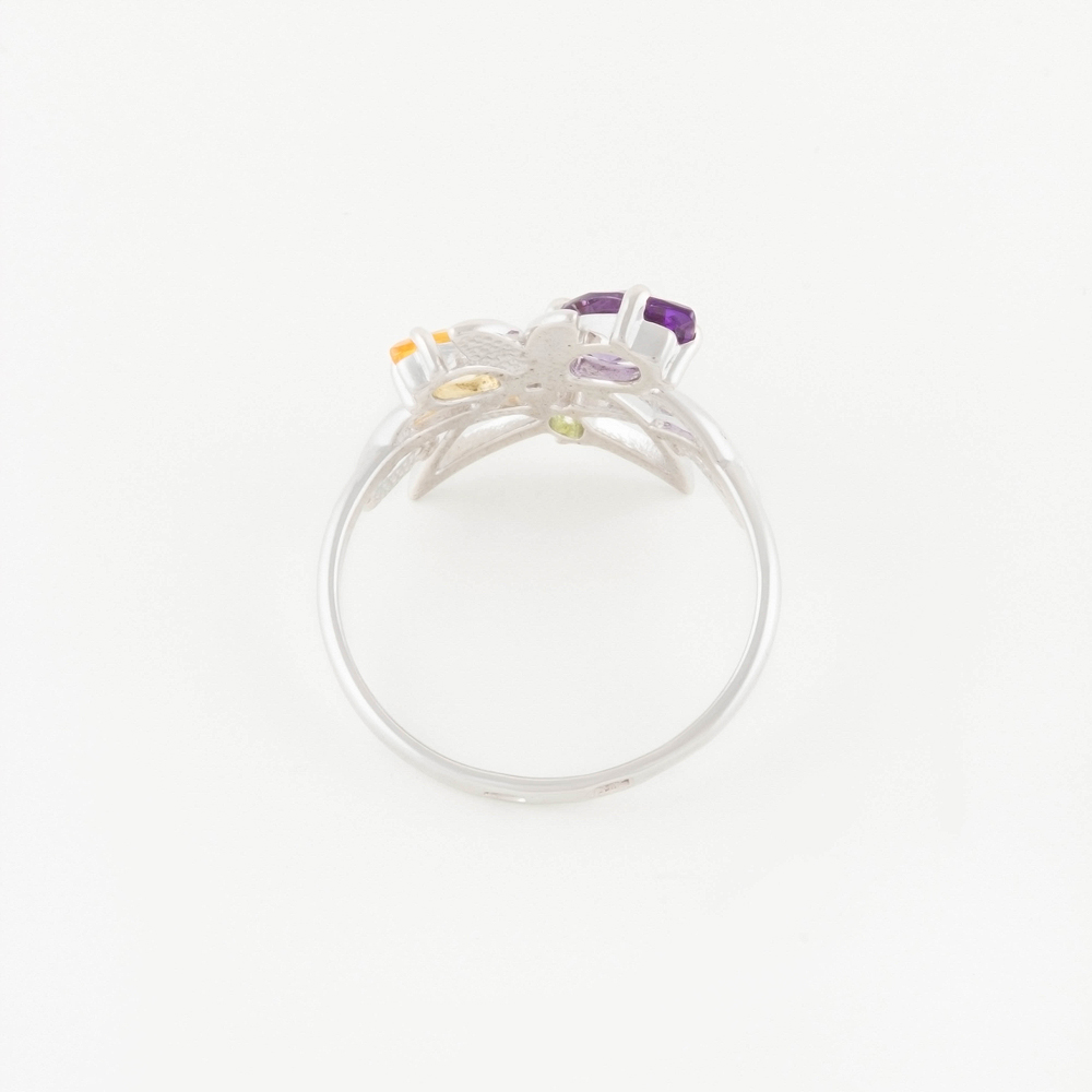Серебряное кольцо Серебряный дождь  со вставками () ДХКР-007-7/25, размеры от 17 до 19.5