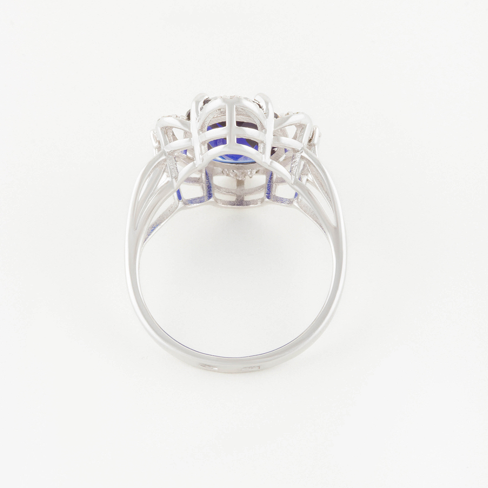 Серебряное кольцо Серебряный дождь  со вставками (фианит и ) ДХКР-215-6, размеры от 17 до 20