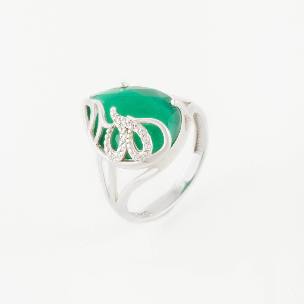 Серебряное кольцо Серебряный дождь  со вставками (фианит и ) ДХКР-042-11, размеры от 17 до 20.5