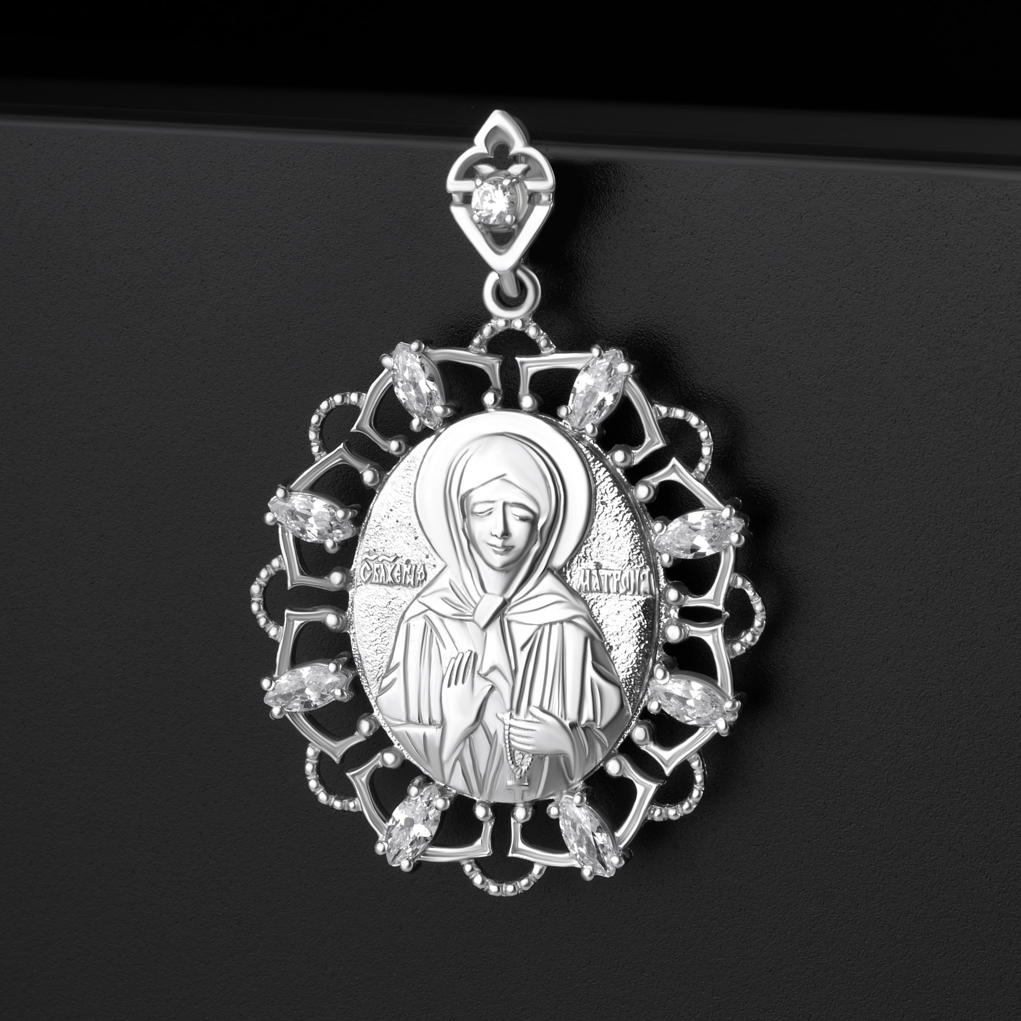Серебряная иконка Золотая подкова  со вставками (фианит) ЯВ8545С