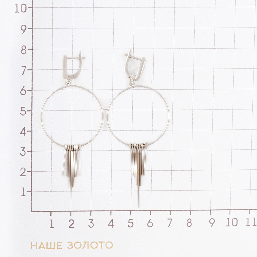 Серебряные серьги подвесные Випголд ВПС142М