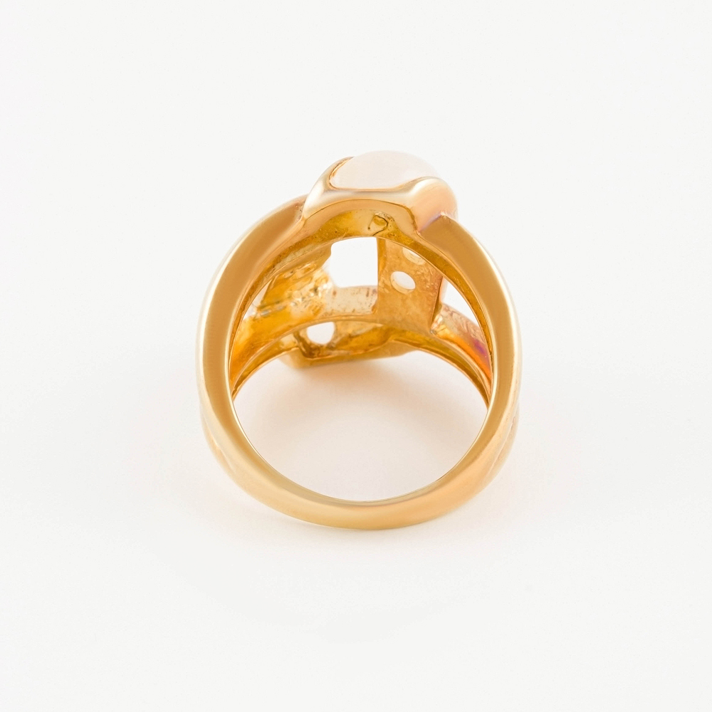 Серебряное кольцо Випголд со вставками из полудрагоценных камней (кошачий глаз) ВПК116КЛЖ, размеры от 17 до 19