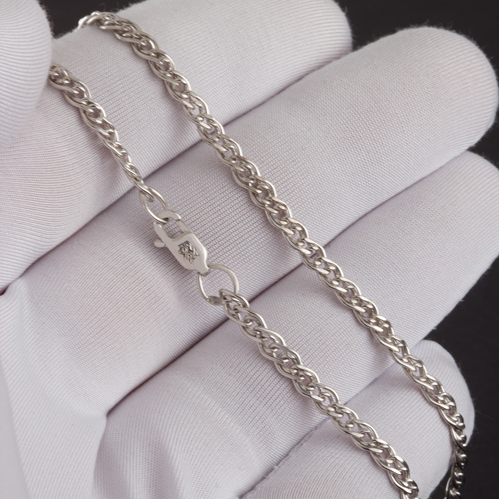 Серебряная цепочка Адамант из серебра с родированием и из серебра с чернением нонна 060 АД1036060С, размеры от 40 до 65
