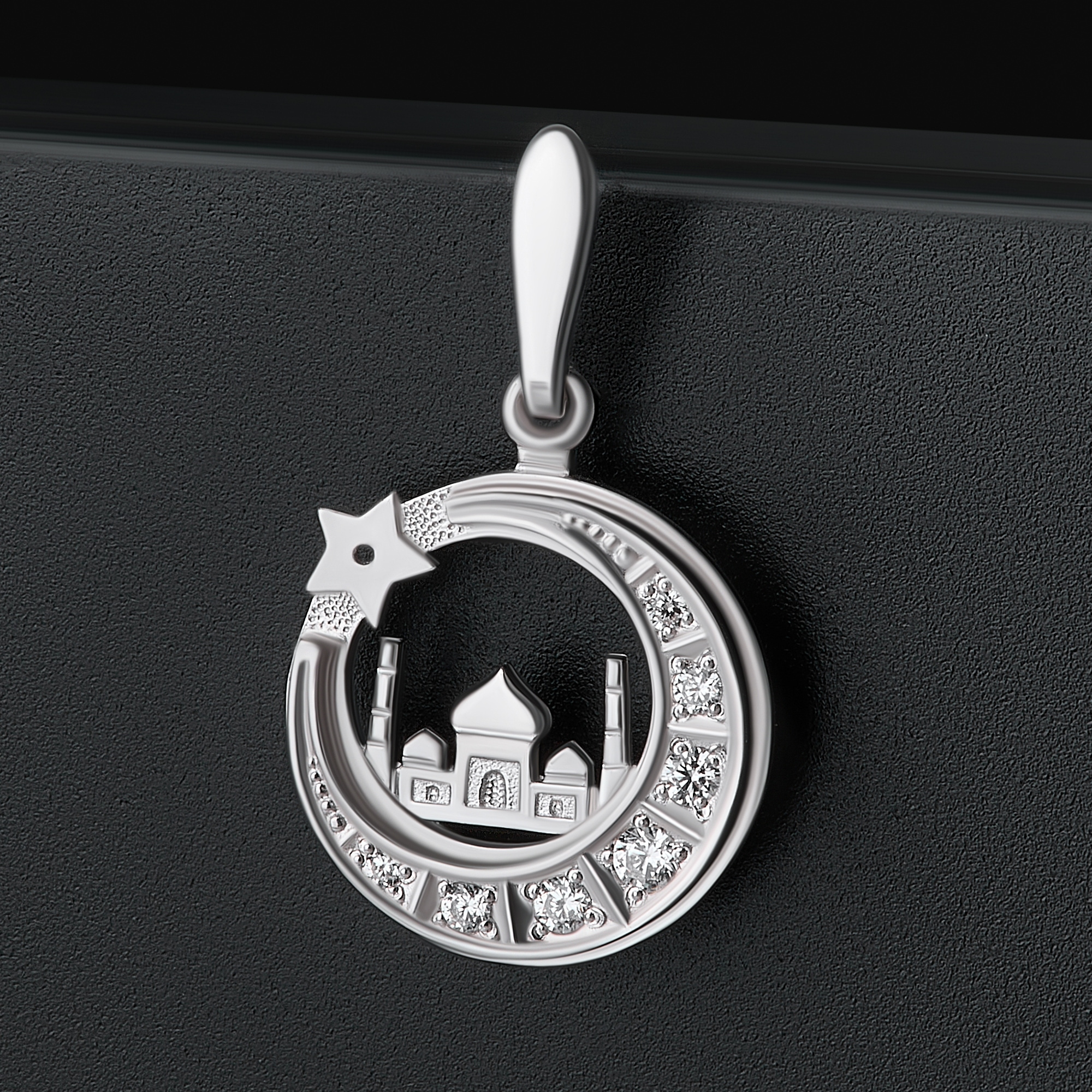 Серебряная мечеть Амбер  со вставками (фианит) АБ3205517