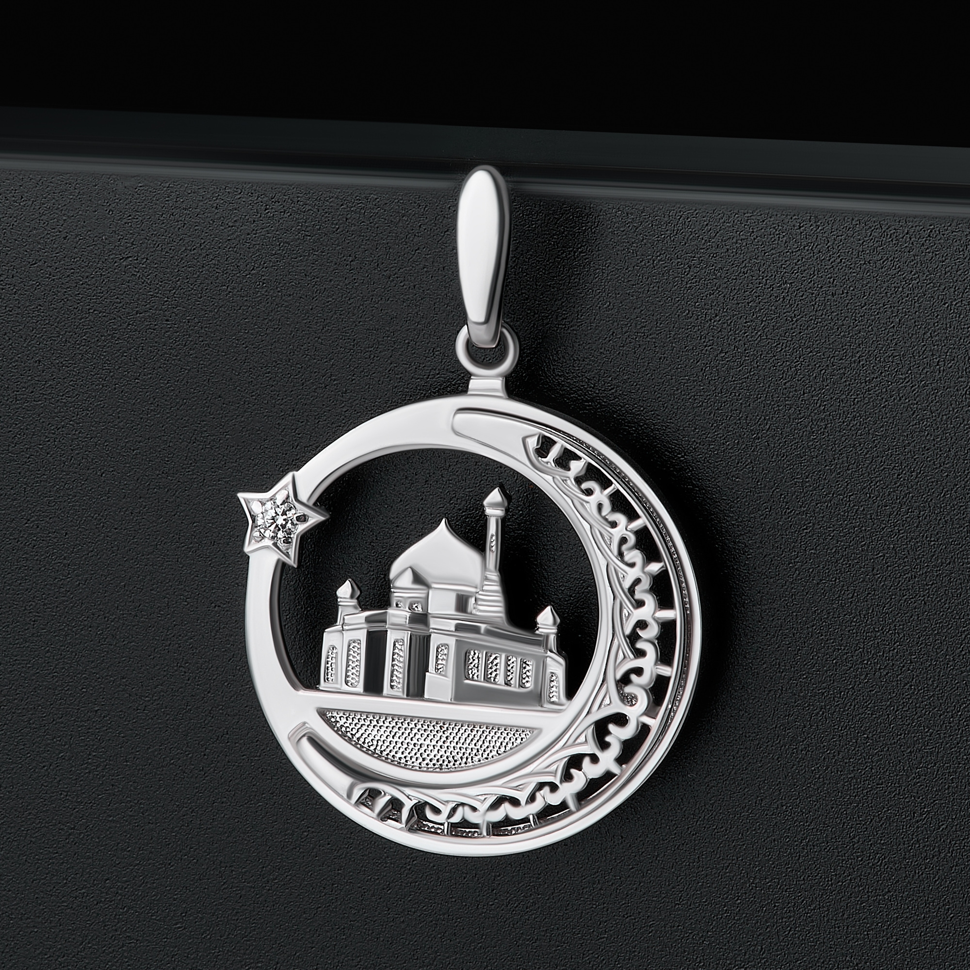 Серебряная мечеть Амбер  со вставками (фианит) АБ3205503