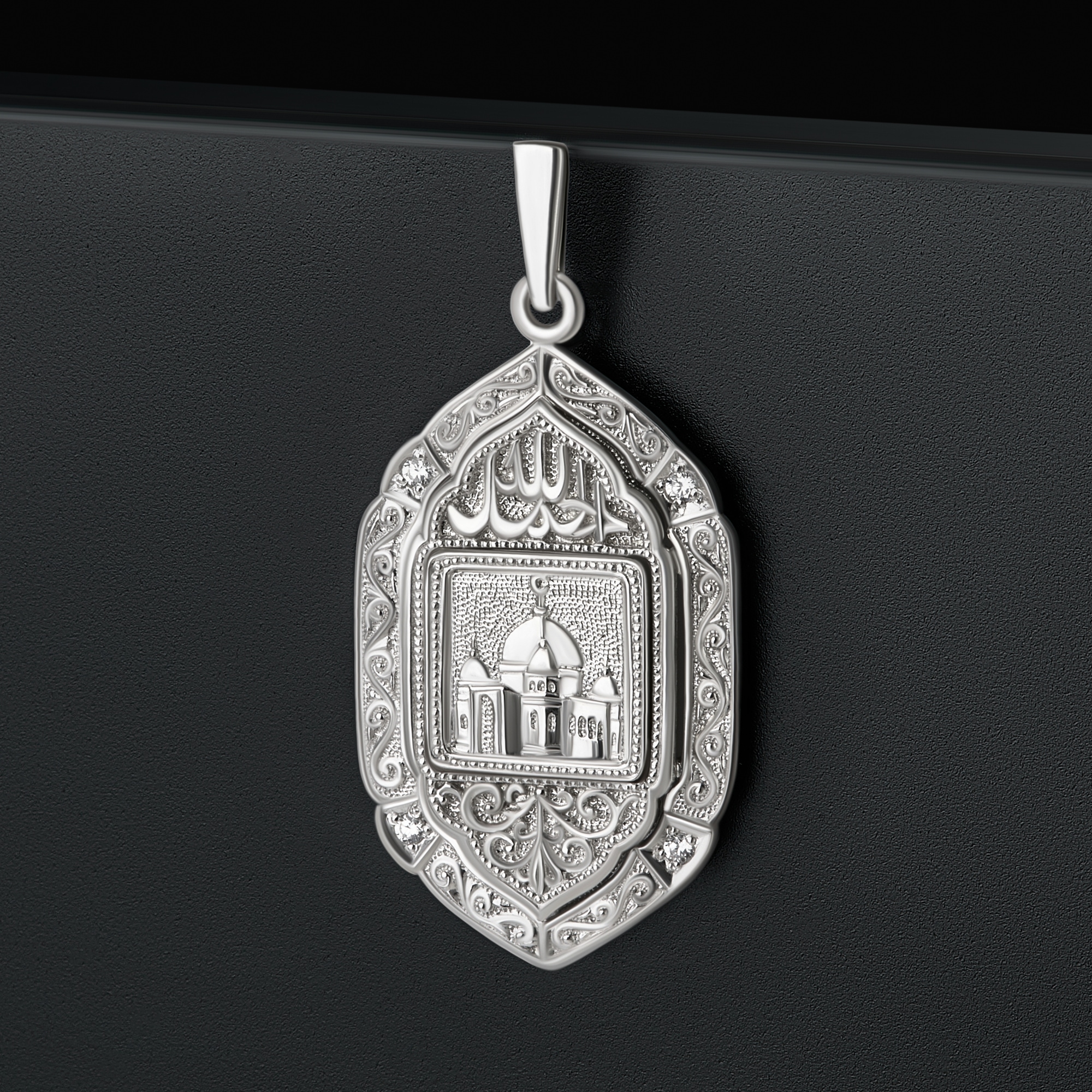 Серебряная мечеть Амбер  со вставками (фианит) АБ3205138