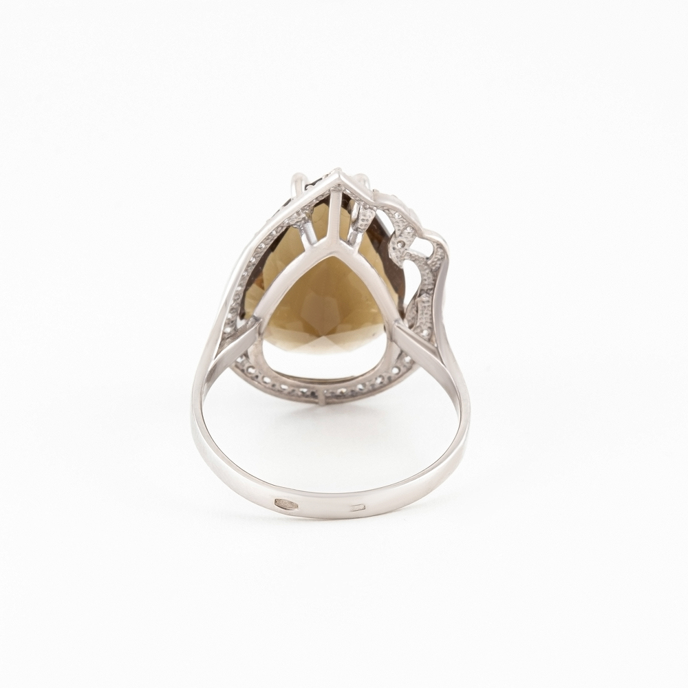 Серебряное кольцо Приволжский ювелир  со вставками (фианит и ) ПЮ281276квтр, размеры от 17.5 до 21