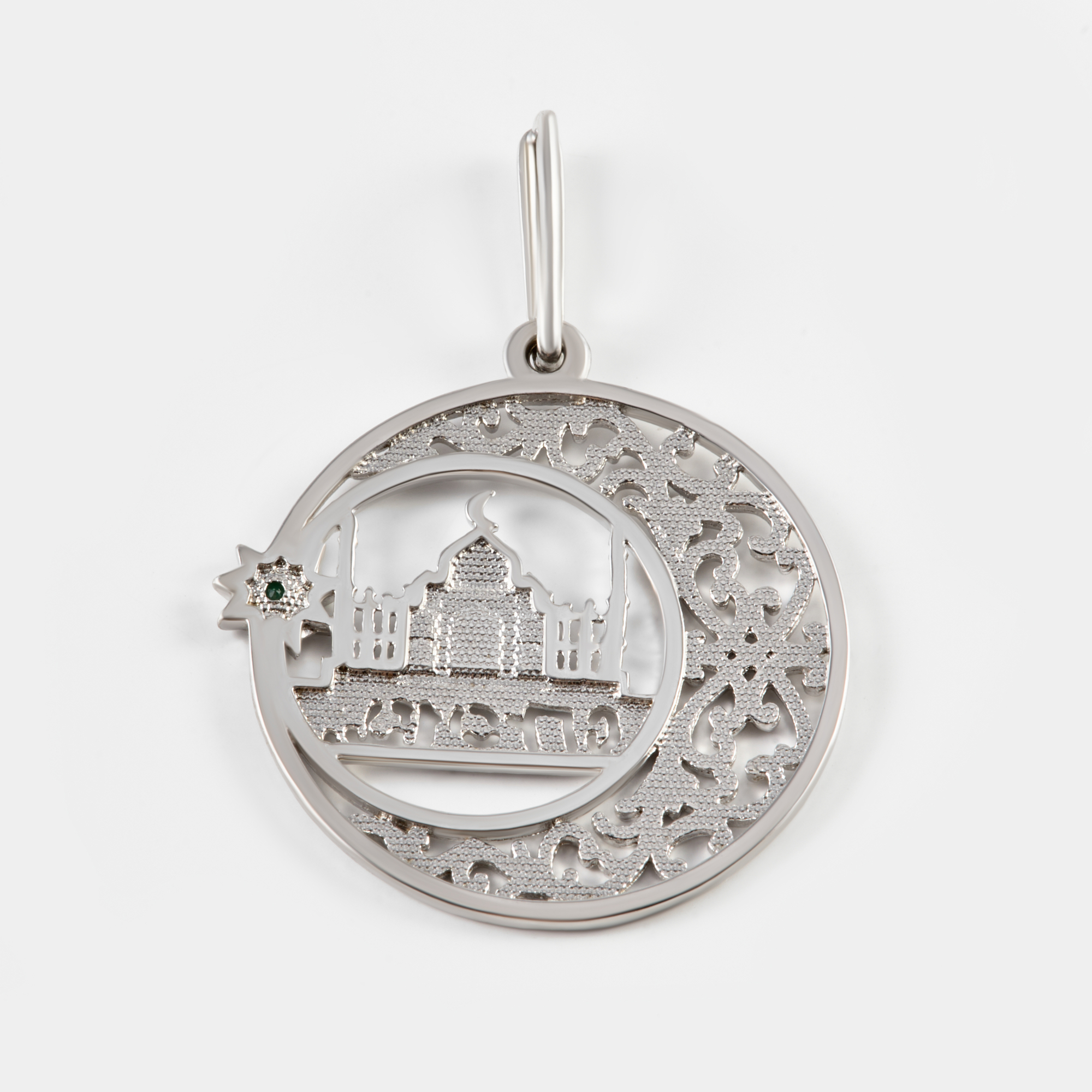 Серебряная мечеть Мидас-пермь  со вставками (фианит) 4МП412